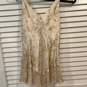 Silk top with sheer trim